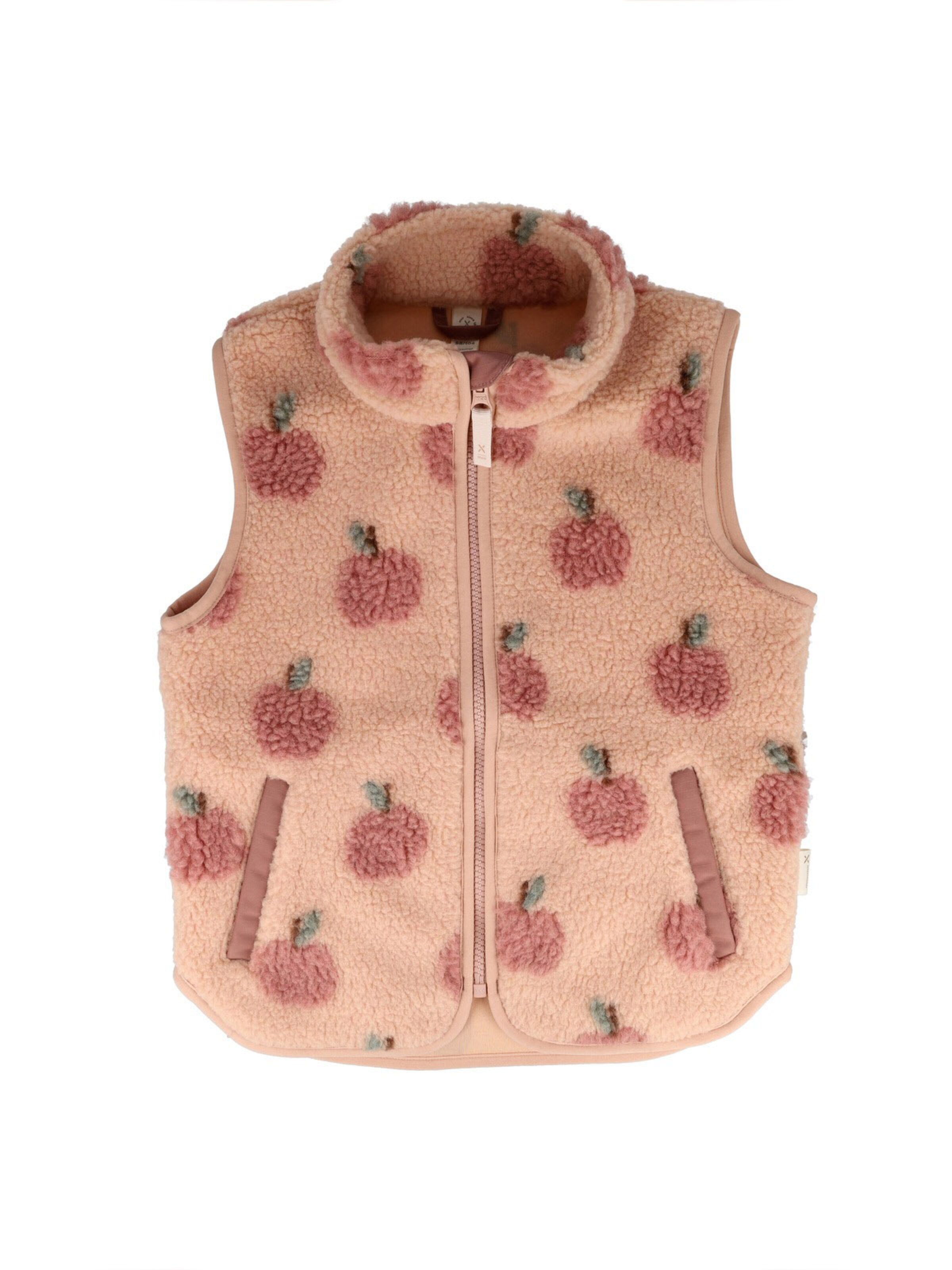 MAXIMO Fleecejacke 'MINI GIRL-Weste, Sherpa, Apfel Reißverschluss'‌‌‌‌ in Pink: Vorderseite