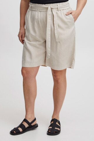 Fransa Loose fit Pants in Beige: front