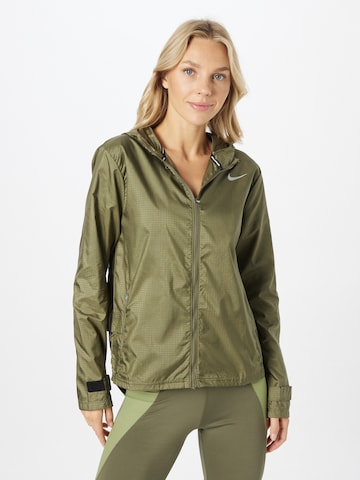 NIKE Athletic Jacket in Green: front