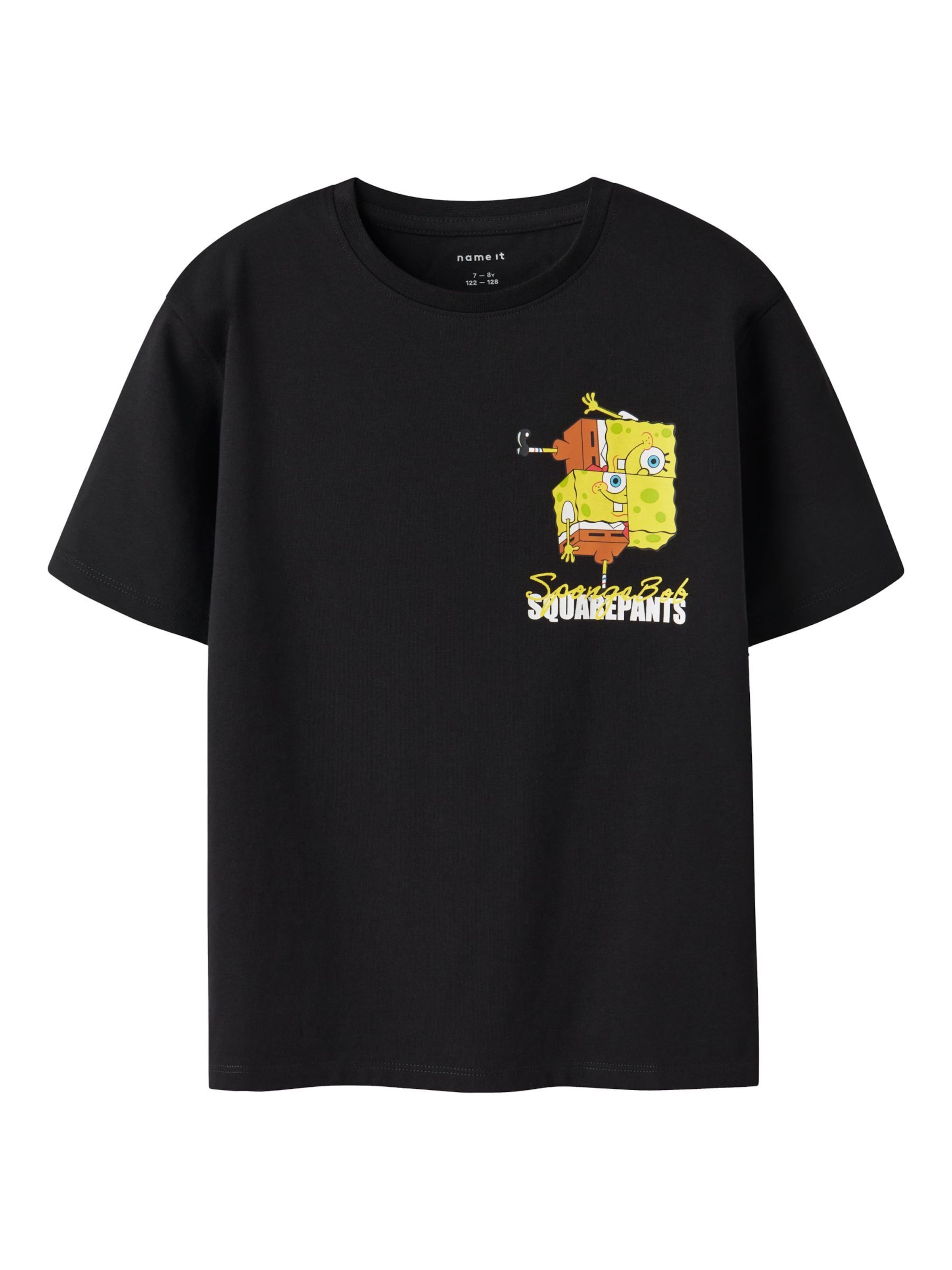 NAME IT Shirt 'SpongeBob' in Zwart: voorkant