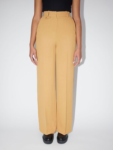 LeGer Premium Wide leg Pleated Pants 'Anja' in Beige: front