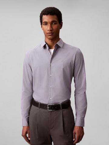 Calvin Klein Slim fit Button Up Shirt in Grey: front