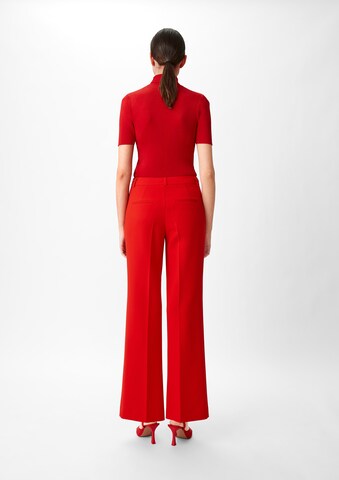 COMMA Flared Trousers with creases in Red