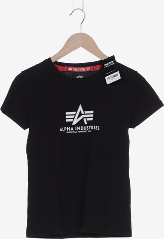 ALPHA INDUSTRIES T-Shirt XS in Schwarz: predná strana
