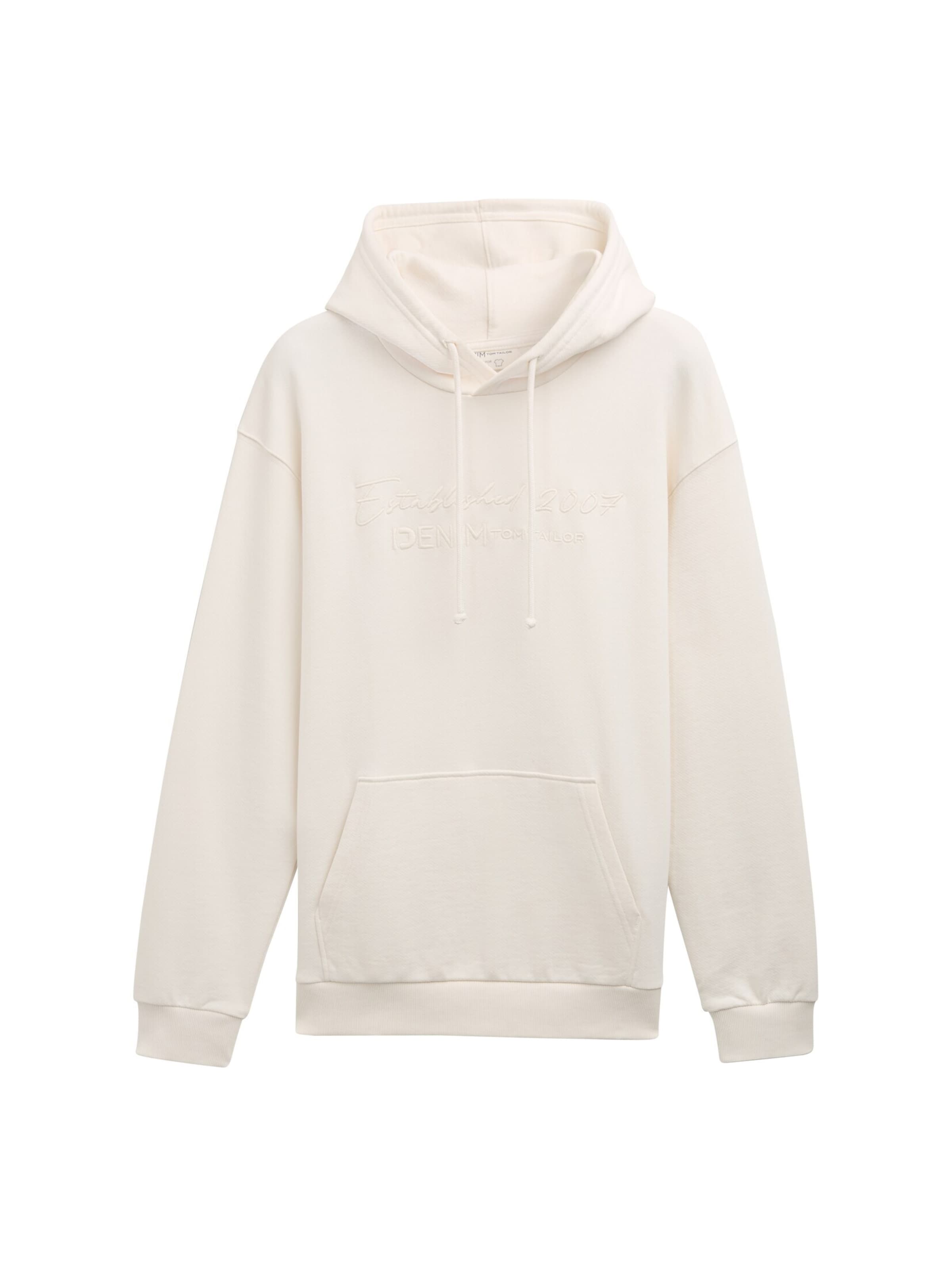 TOM TAILOR DENIM Sweatshirt in White: front