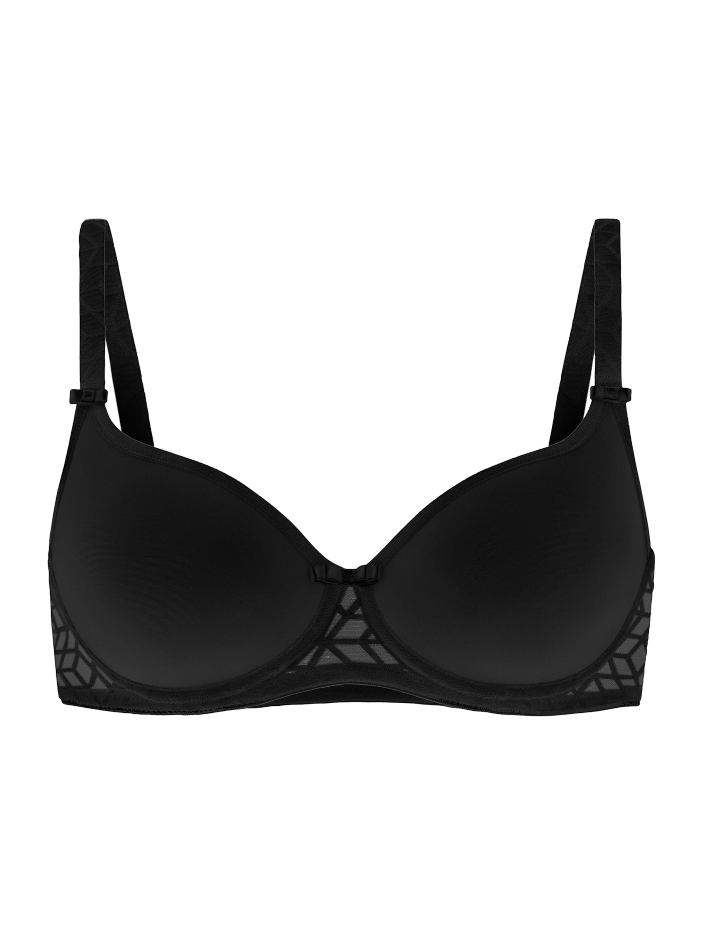 DACAPO T-shirt Bra 'Rhythm' in Black: front