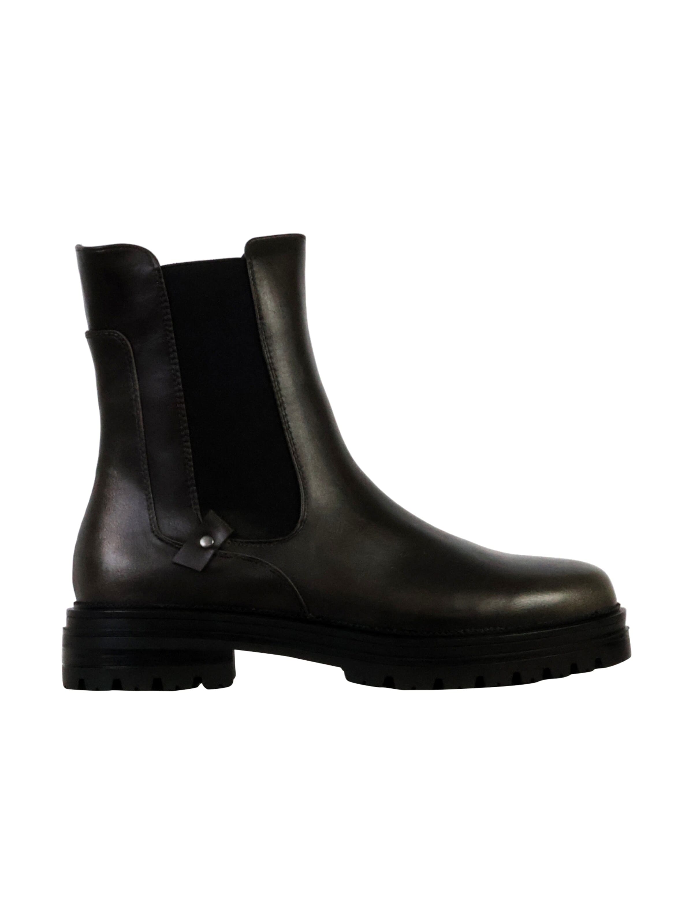 Bottines 'Stiefeletten mit Reißverschluss' The Divine Factory en noir : devant
