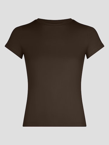 YO-GAYA Sporttop 'Short Sleeve Top' in Bruin: voorkant