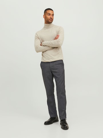 JACK & JONES - Regular Calças chino 'Ollie Louis' em cinzento