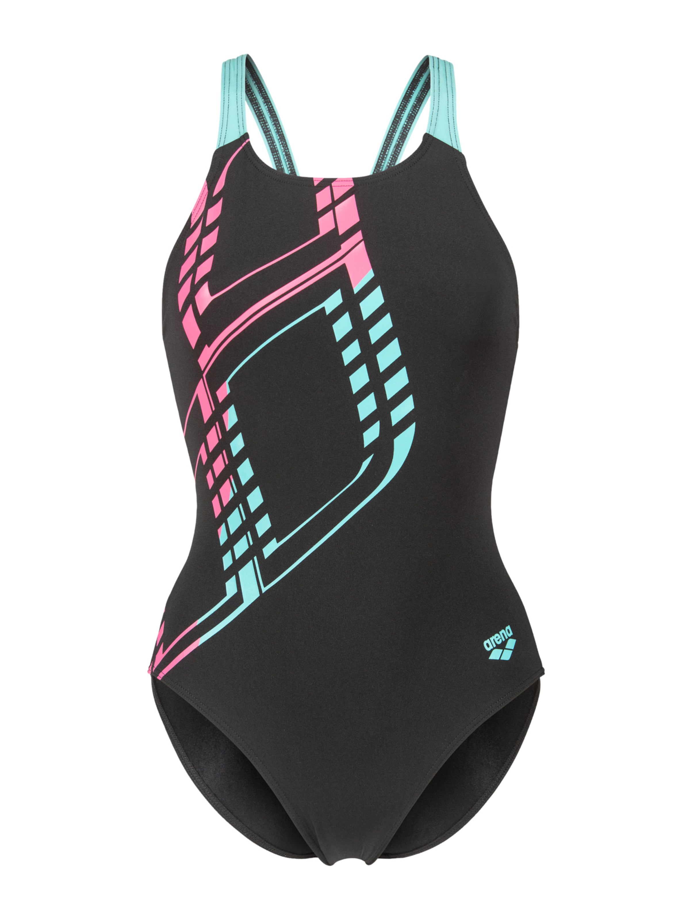 ARENA Бюстие Бански костюм 'GRAPHIC SWIM PRO BACK' в черно: отпред