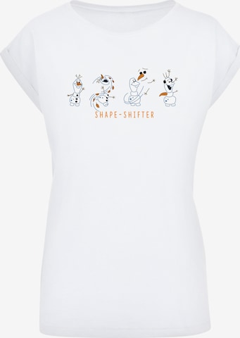 F4NT4STIC Shirt 'Disney Frozen 2 Olaf Shape-Shifter' in Wit: voorkant