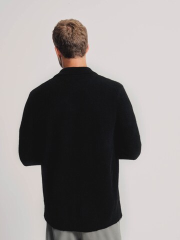 ABOUT YOU x Kevin Trapp Knit Cardigan 'Marek' in Black