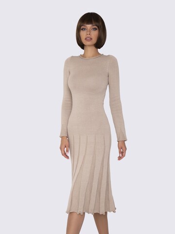 Anushka Gebreide jurk in Beige: voorkant