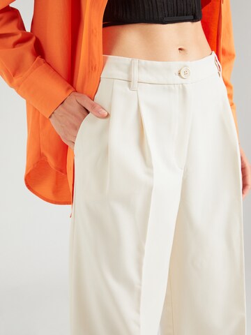 Monki Wide leg Bandplooibroek in Beige