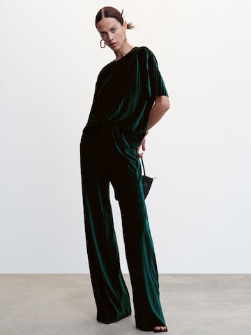 MANGO Wide leg Pants 'XGOGO' in Green