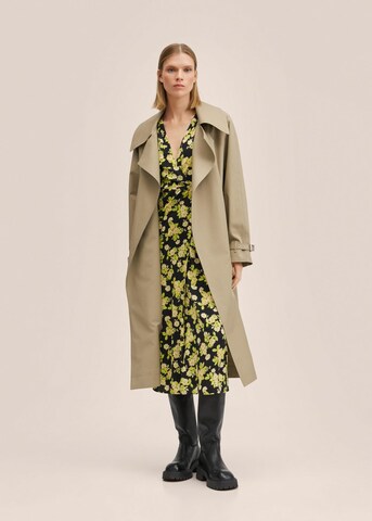 MANGO Between-Seasons Coat in Beige: front