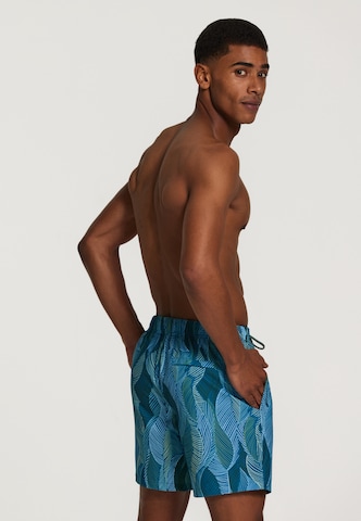 Shiwi Board Shorts 'wild leaves 4-way stretch' in Blau