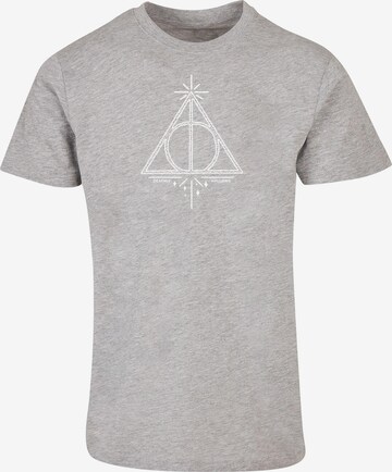 ABSOLUTE CULT Shirt 'Harry Potter - Death Hallows' in Grijs: voorkant