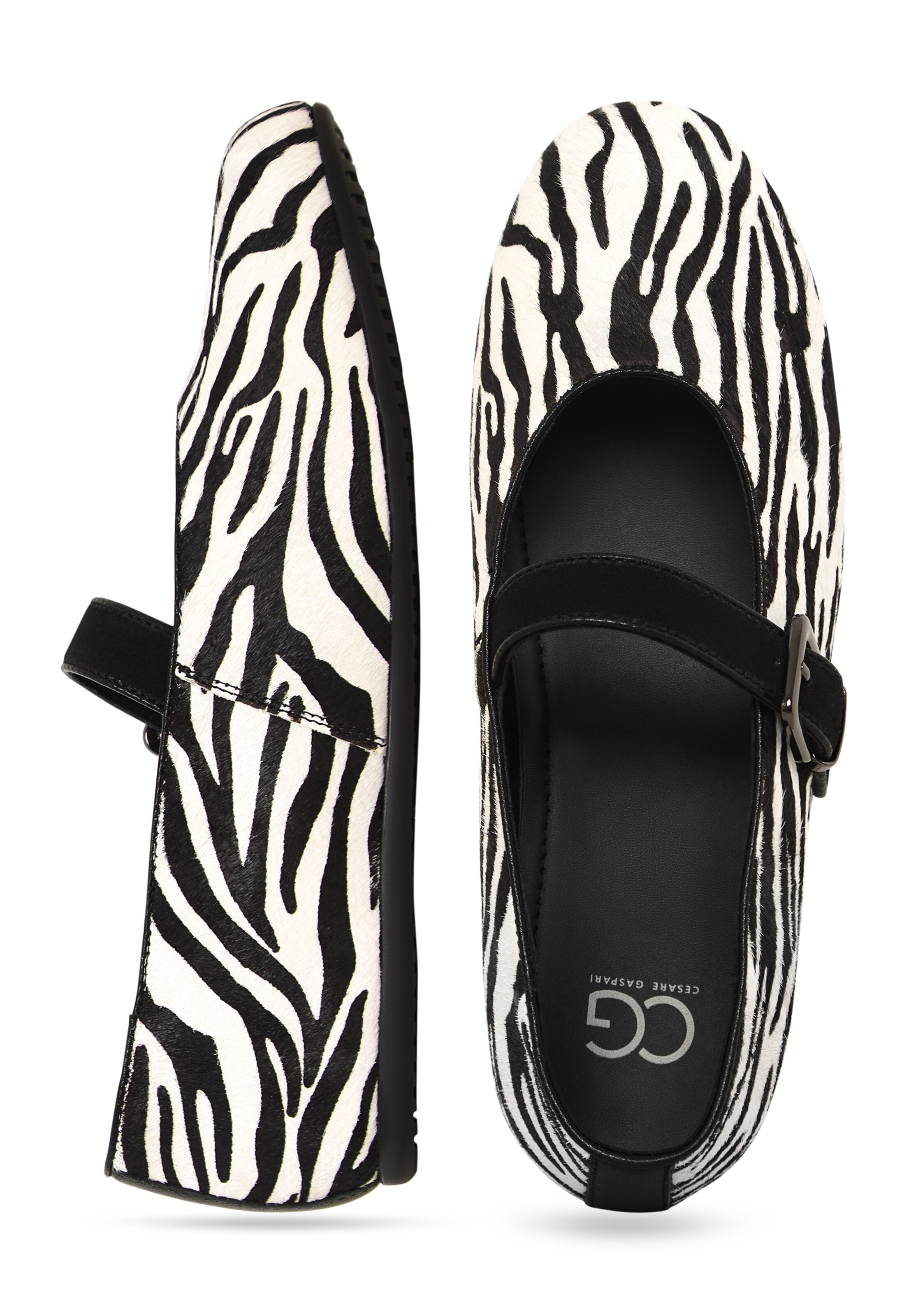 CESARE GASPARI Strap ballerina in Black