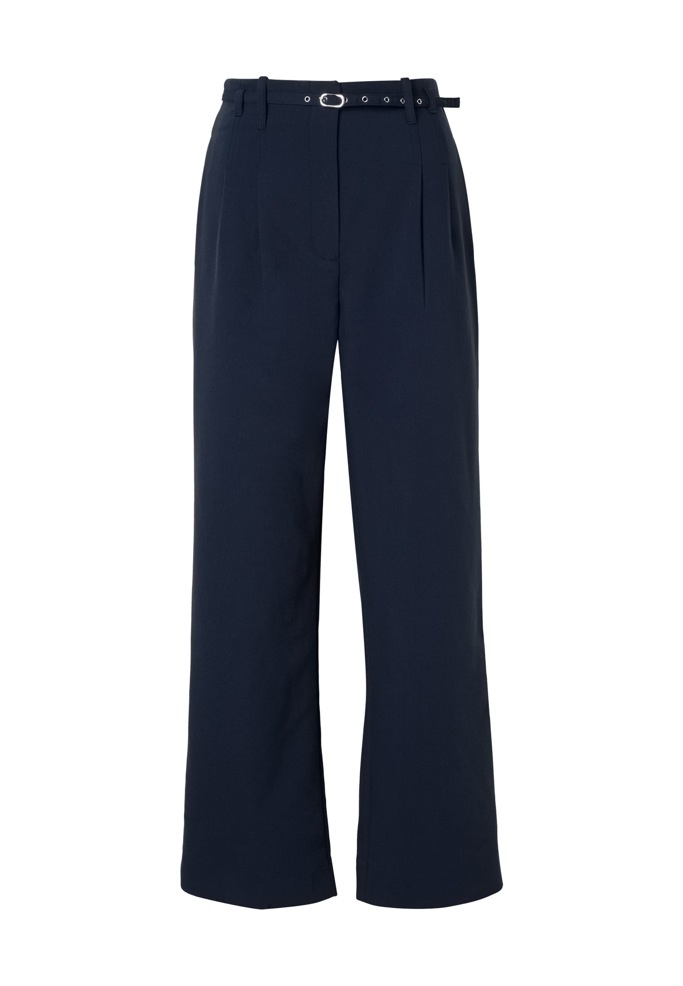 Abercrombie & Fitch Wide leg Pleat-Front Pants 'SLOANE' in Blue: front