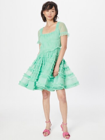 Warehouse Cocktail Dress in Green: front