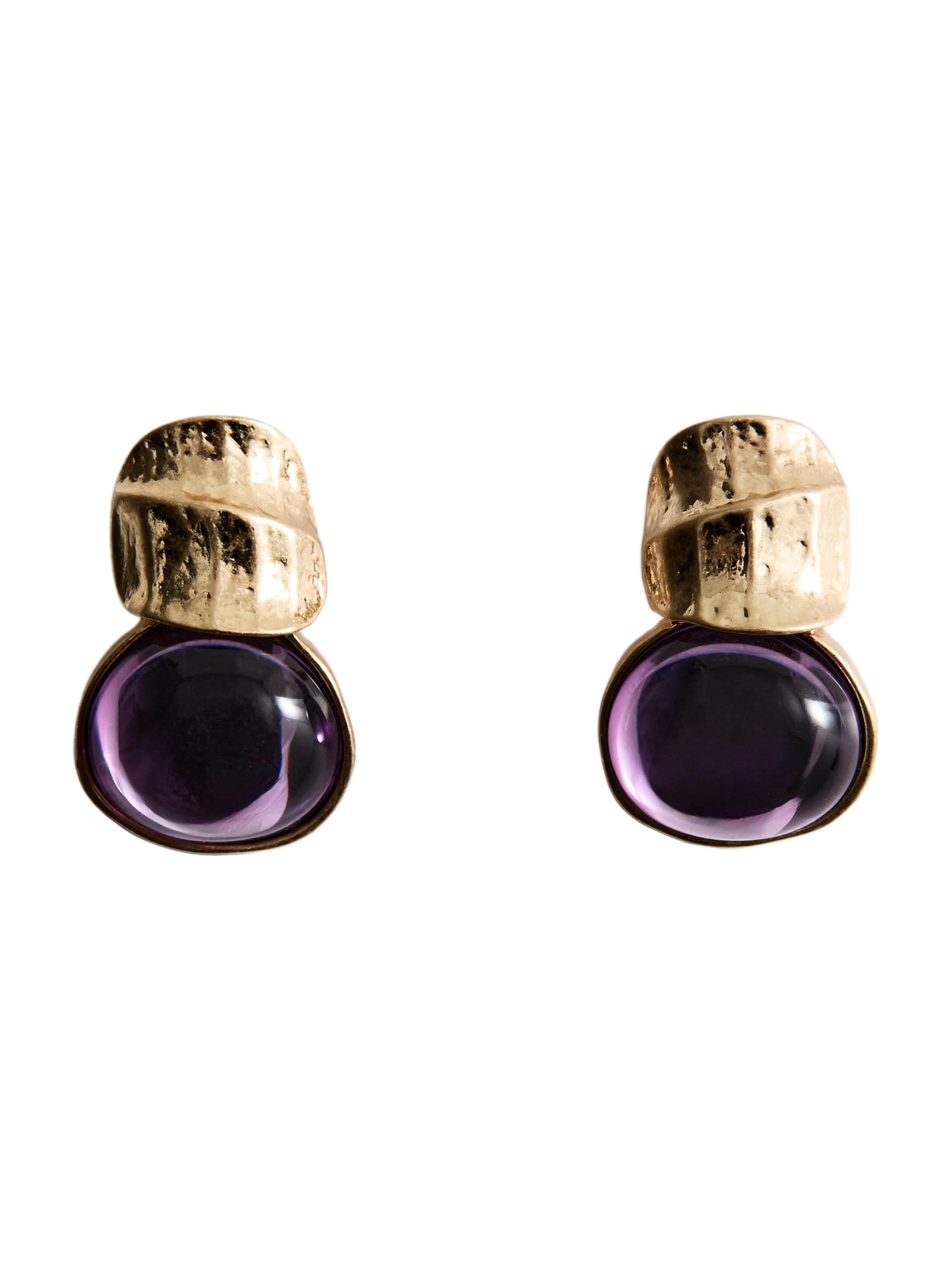 MANGO Ohrringe 'TYLER' in One Size in gold / dunkellila, Produktansicht