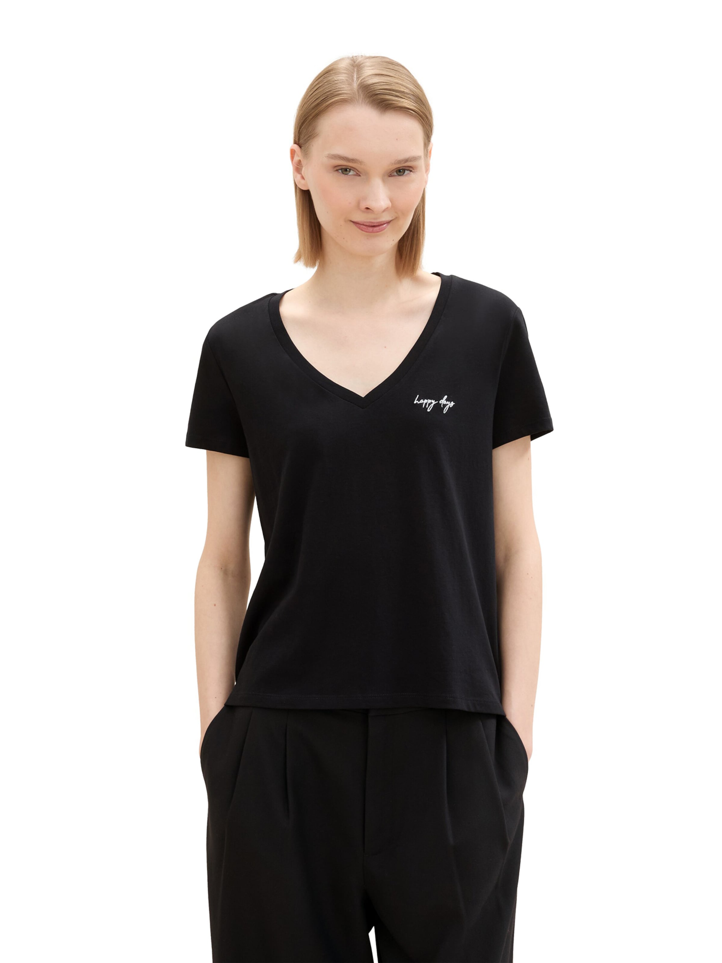 TOM TAILOR DENIM Koszulka w kolorze czarny: przód