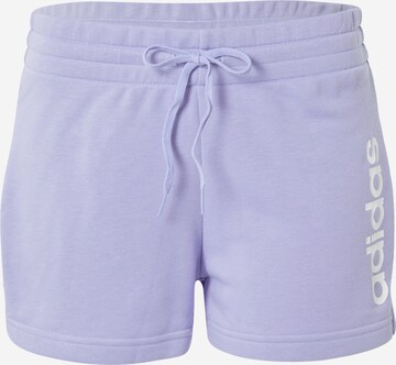 ADIDAS SPORTSWEAR - Calças de desporto em roxo: frente