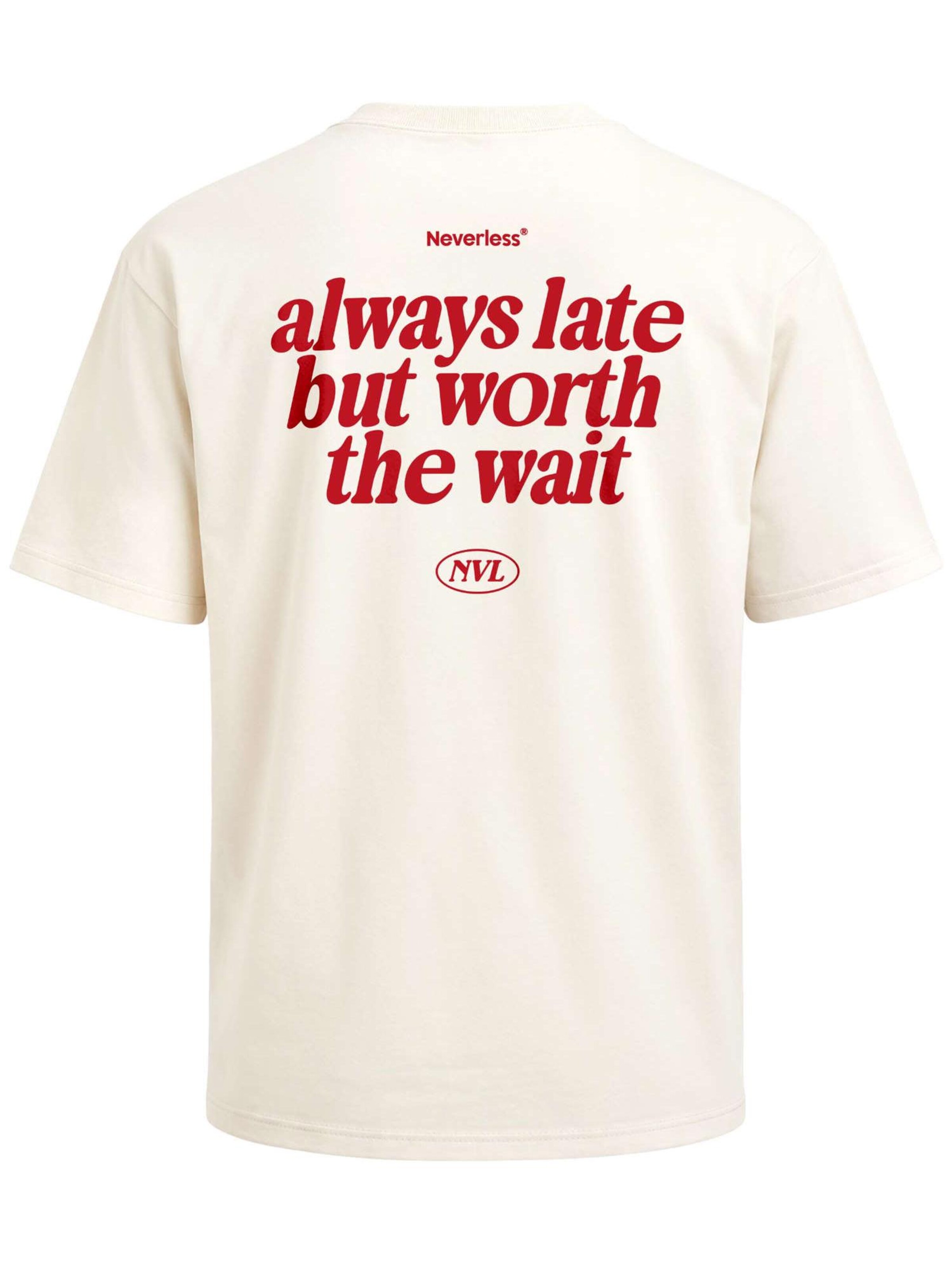 Neverless Shirt 'always late' in Beige
