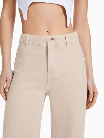 Wide Leg Pantalon Bershka en beige