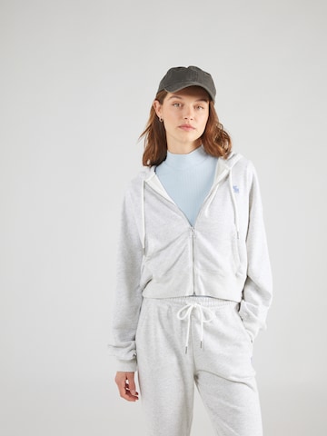 Abercrombie & Fitch Zip-Up Hoodie 'SUNDAY' in Grey: front
