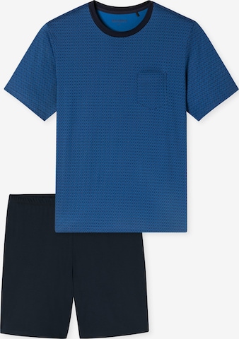 SCHIESSER Pajama short ' Comfort Essentials ' in Blue: front