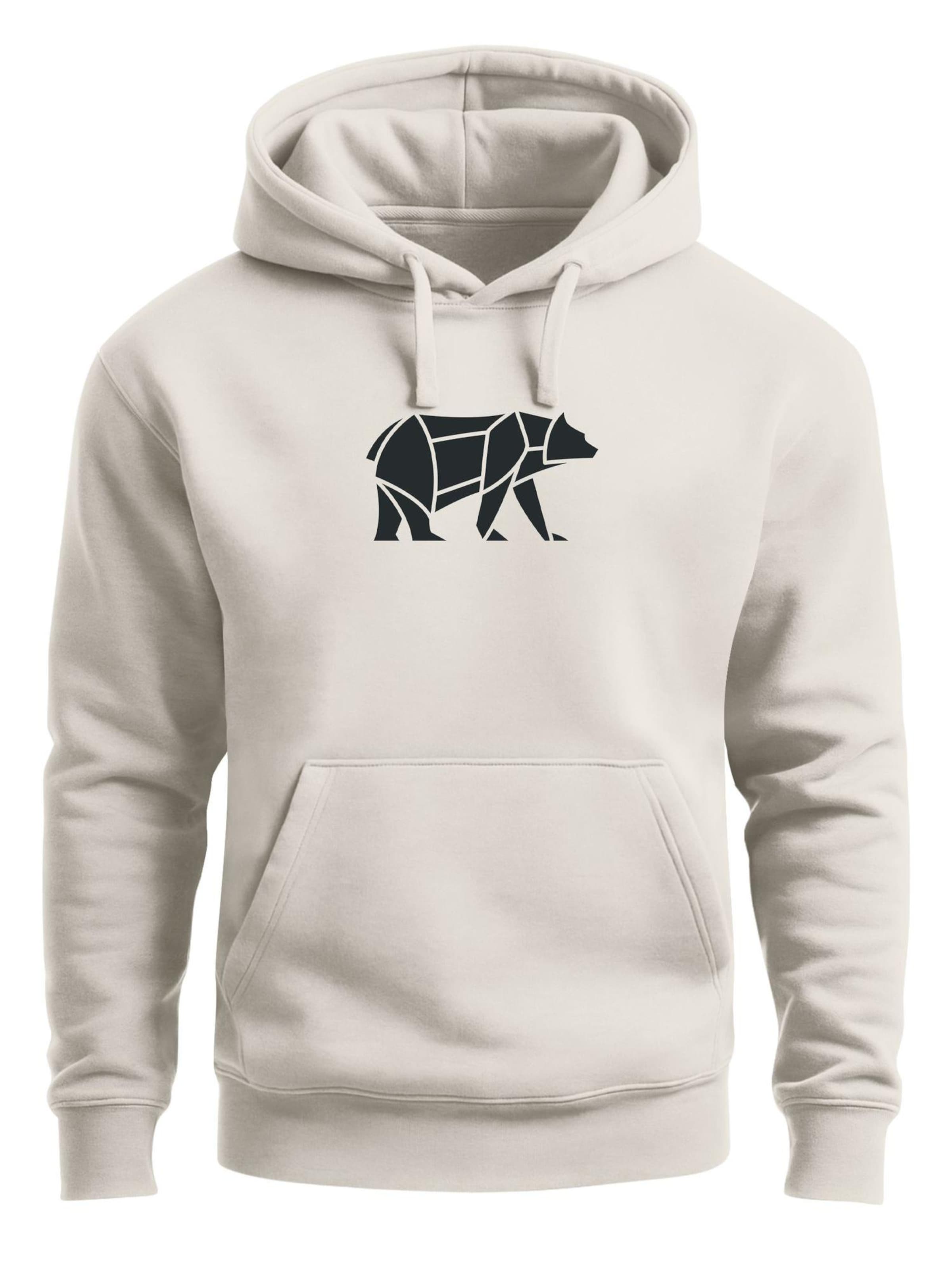 Neverless Sweatshirt 'Bär Lineart Polygon' in Beige: front