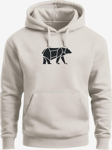 Neverless Sweatshirt 'Bär Lineart Polygon' in Beige: Vorderseite