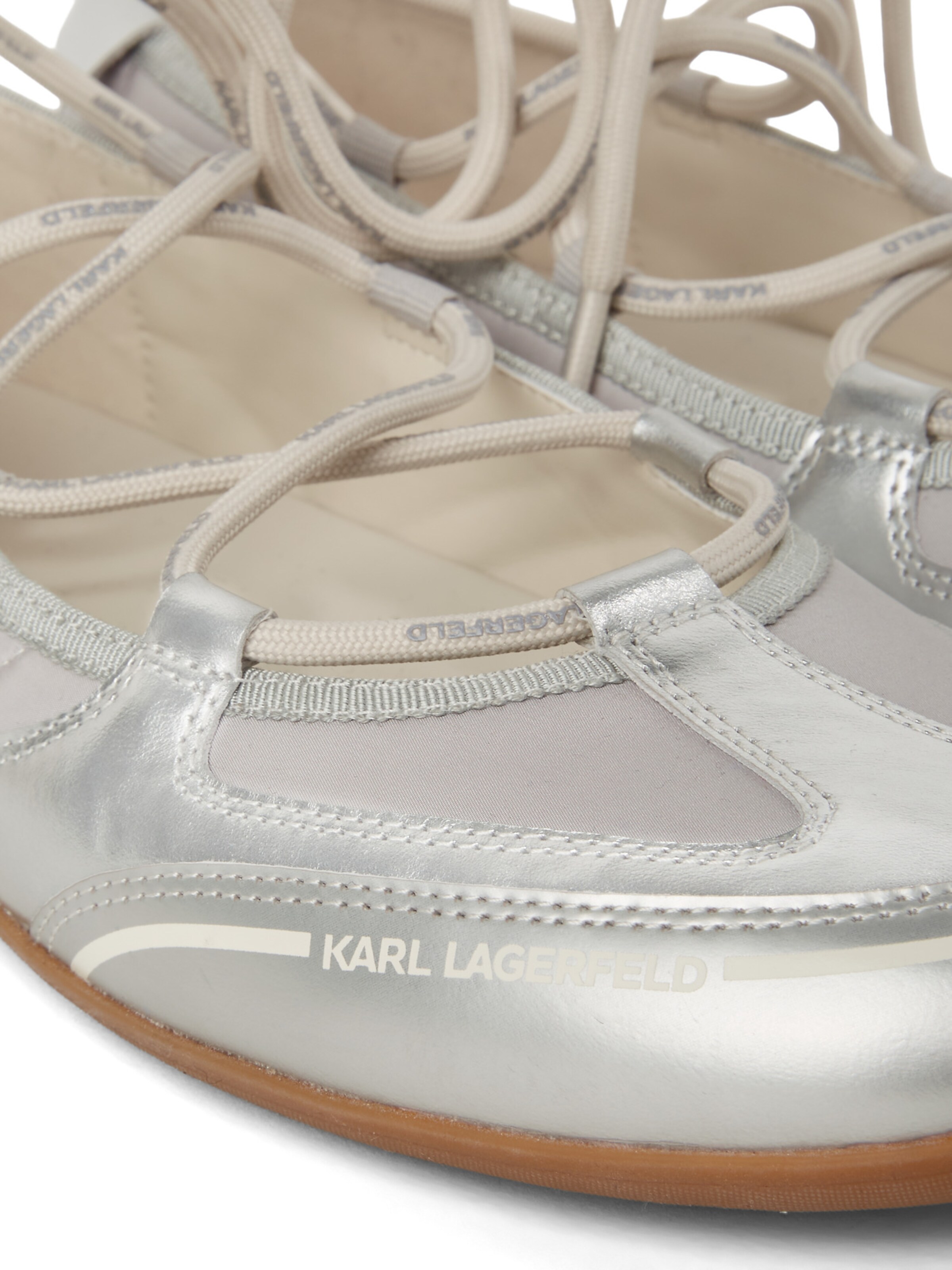 KARL LAGERFELD JEANS Strap ballerina 'Altia' in Silver