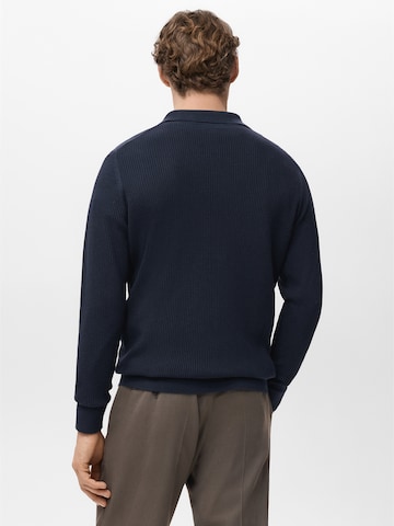 MANGO MAN Sveter 'ANTIGUAS' - Modrá