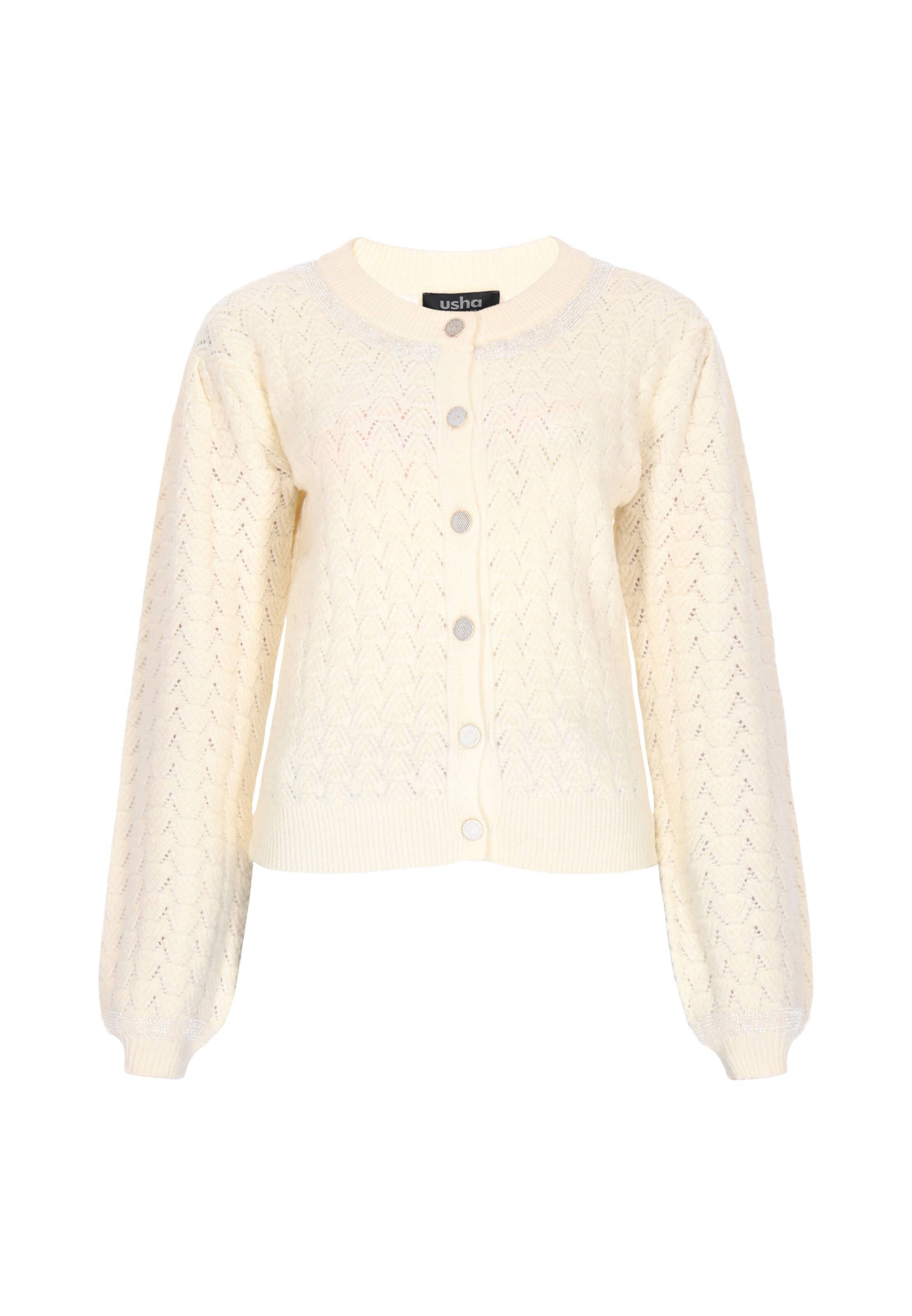 usha BLACK LABEL - Casaco de malha em branco: frente