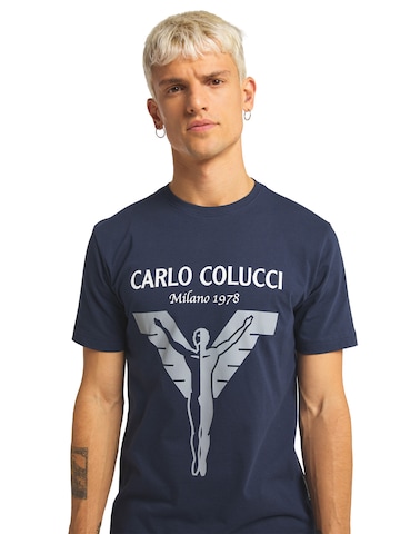 Carlo Colucci Pyjama kort ' Dalpan ' in Blauw