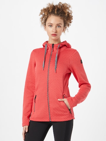 KILLTEC Athletic Fleece Jacket in Red: front