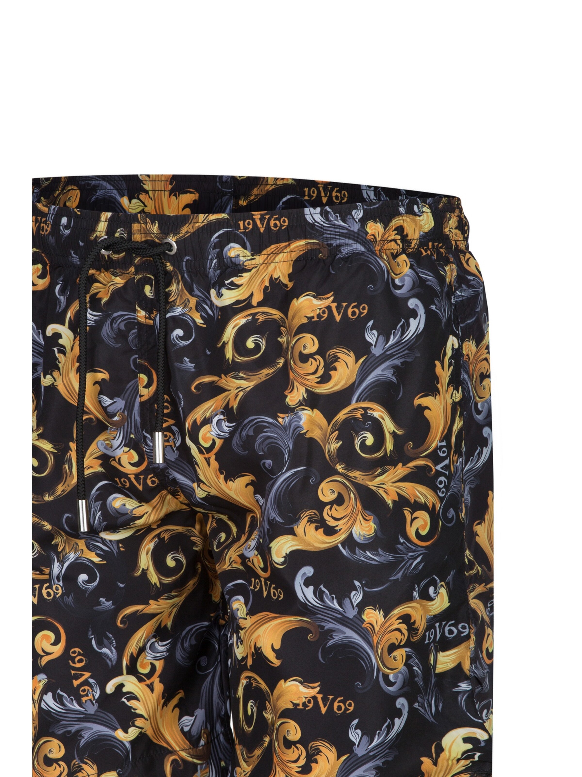 19V69 ITALIA Swimming shorts 'Siro New Baroque' in Black