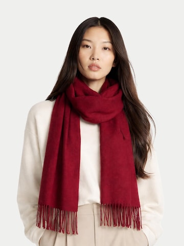 GOBI Cashmere Halsduk 'Unisex Cashmere Fringed Scarf' i röd: framsida
