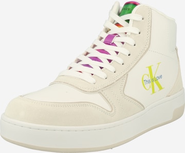 Calvin Klein Jeans High-Top Sneakers 'PRIDE' in White: front