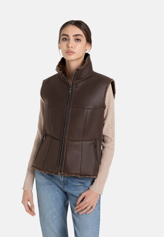 Werner Christ Horse Vest 'Kimberly' in Brown: front