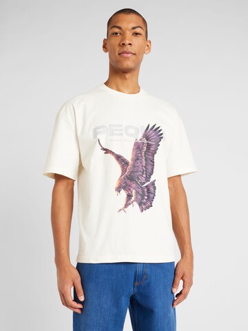 Pequs - Camisa 'Eagle' em bege: frente