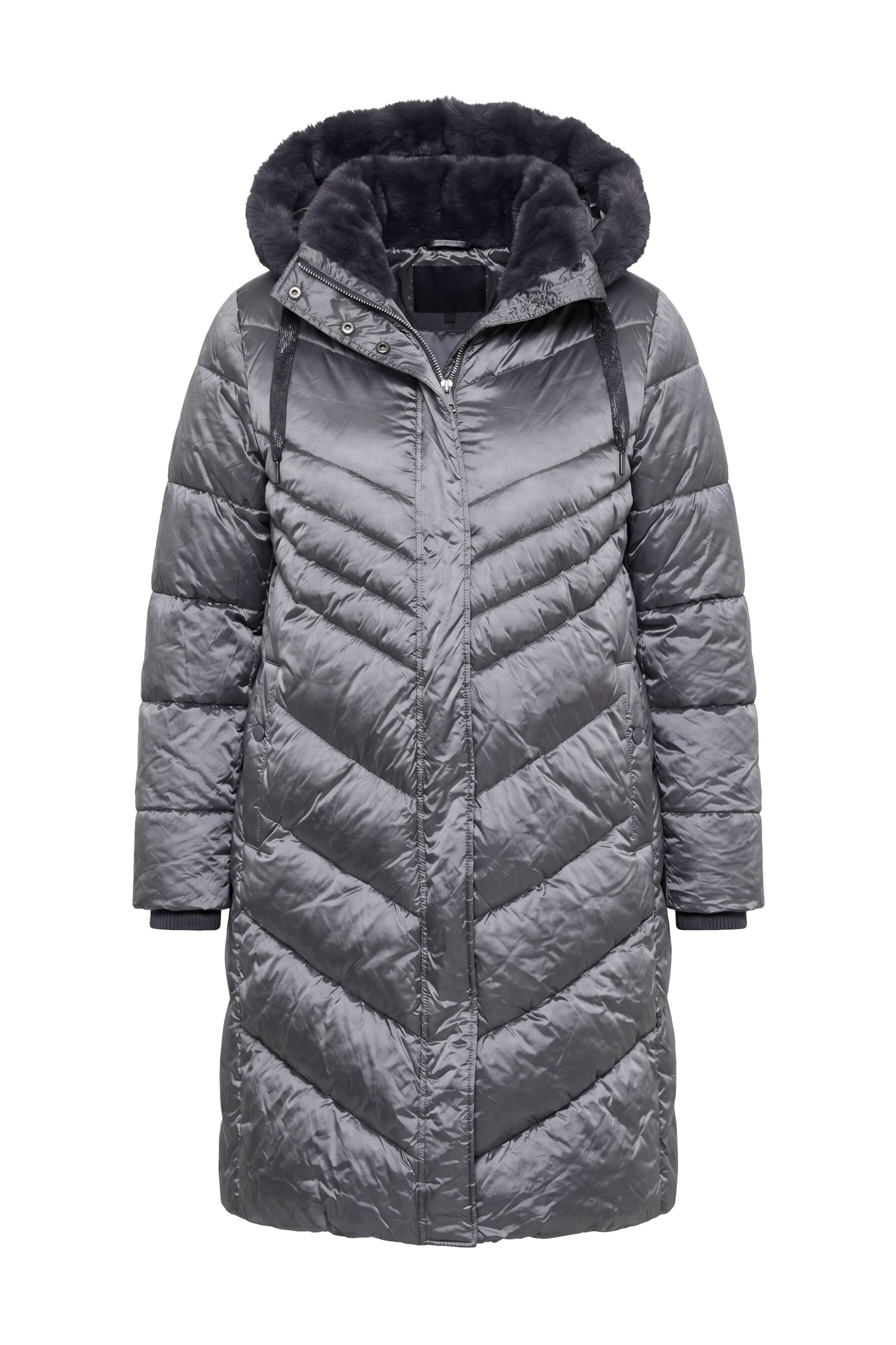 Ulla Popken Mantel in M-L in silbergrau, Produktansicht