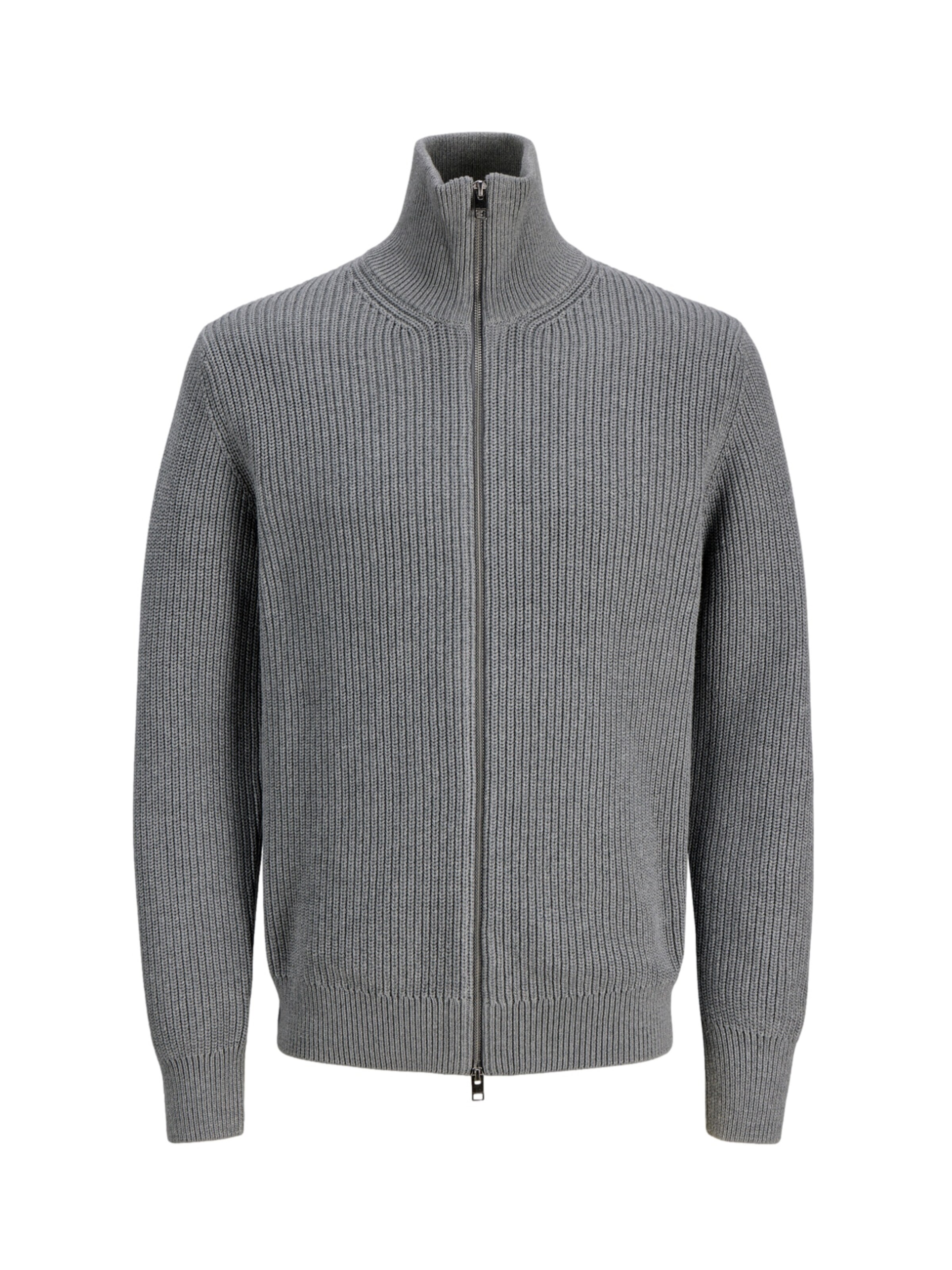 JACK & JONES Gebreid vest 'Blastandfort' in Grijs: voorkant