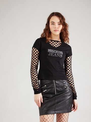 Moschino Jeans T-Shirt in Schwarz: predná strana