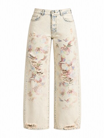 IT'S BASIC Loosefit Jeans 'PRINTED LOOSE MID RISE JEANS' in Blauw: voorkant