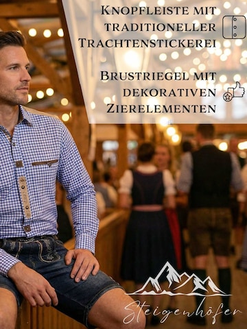 Steigenhöfer Regular fit Button Up Shirt 'Leopold' in Blue