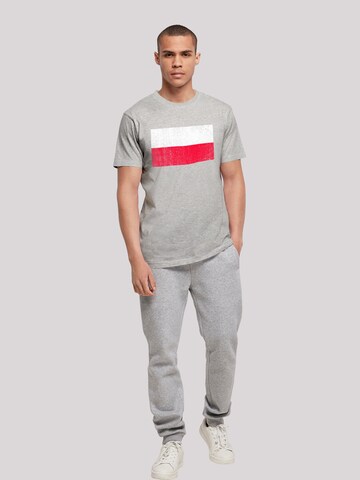 T-Shirt 'Polen Flagge' F4NT4STIC en gris